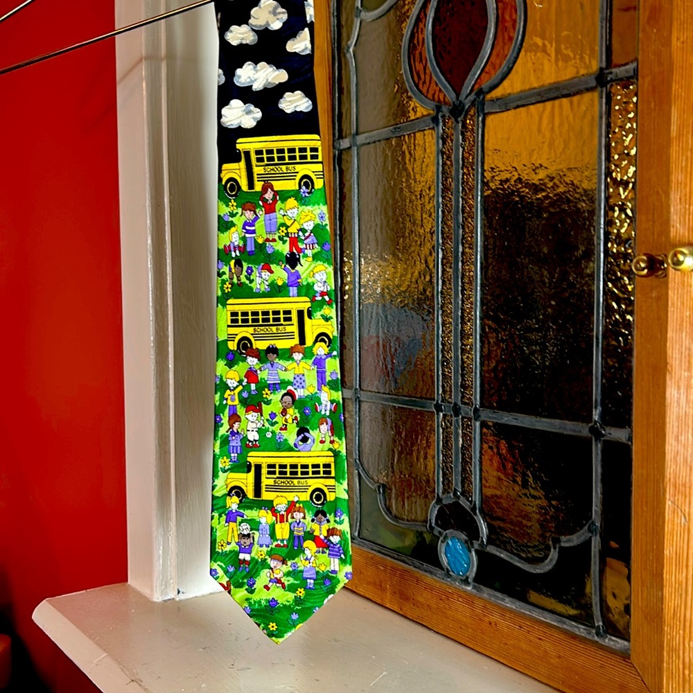 Keith Daniel’s tie. Multi-Colored 
 Education theme